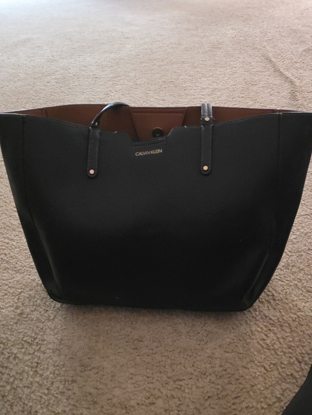 Calvin Klein Black Tote Bag - Structured Everyday Carryall